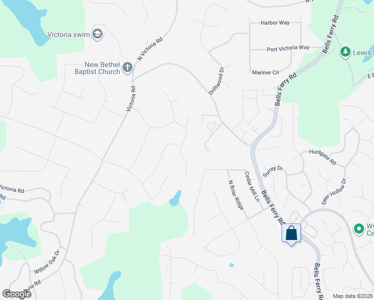 map of restaurants, bars, coffee shops, grocery stores, and more near 1410 Reed Lane in Woodstock