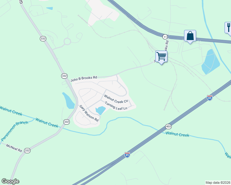 map of restaurants, bars, coffee shops, grocery stores, and more near 732 Independence Avenue in Pendergrass