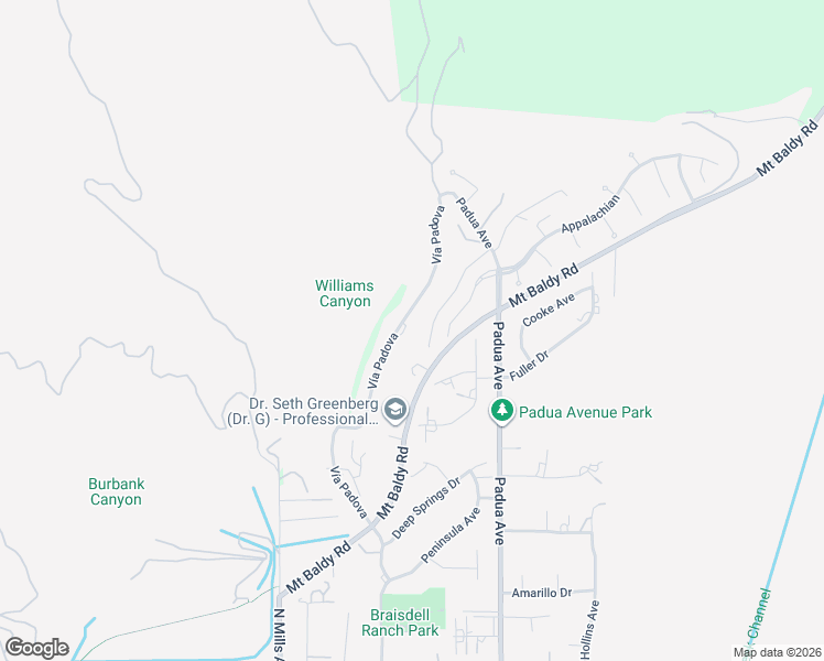 map of restaurants, bars, coffee shops, grocery stores, and more near 4244 Vía Padova in Claremont