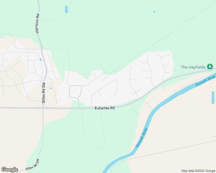 map of restaurants, bars, coffee shops, grocery stores, and more near 32 Whistle Stop Drive Southwest in Cartersville