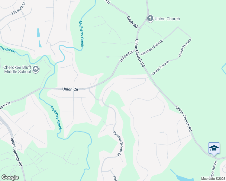 map of restaurants, bars, coffee shops, grocery stores, and more near 5419 Pleasant Woods Dr in Flowery Branch