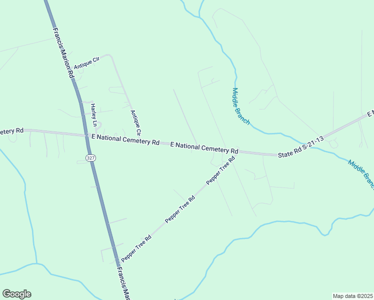 map of restaurants, bars, coffee shops, grocery stores, and more near 5105 East National Cemetery Road in Florence
