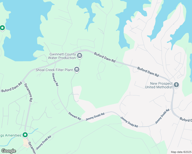 map of restaurants, bars, coffee shops, grocery stores, and more near 6180 Misty Hill Lane in Buford