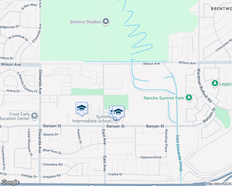 map of restaurants, bars, coffee shops, grocery stores, and more near 13383 Hunt Club Drive in Rancho Cucamonga