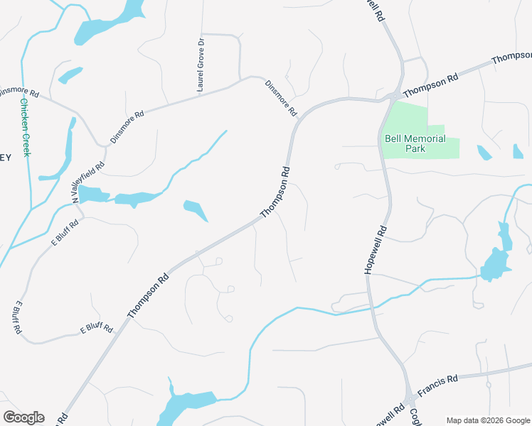 map of restaurants, bars, coffee shops, grocery stores, and more near South Thompson Road in Milton