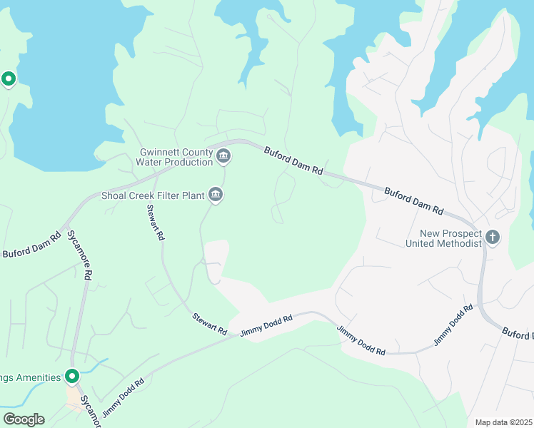 map of restaurants, bars, coffee shops, grocery stores, and more near 6180 Misty Hill Lane in Buford