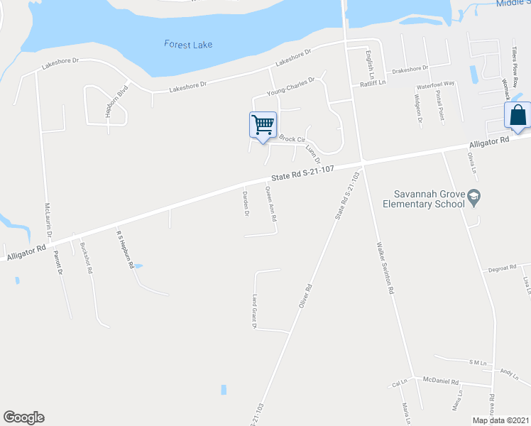 map of restaurants, bars, coffee shops, grocery stores, and more near 2312 Queen Ann Road in Florence