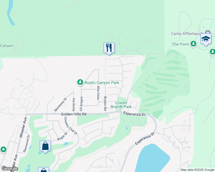 map of restaurants, bars, coffee shops, grocery stores, and more near 2406 Salamanca in La Verne