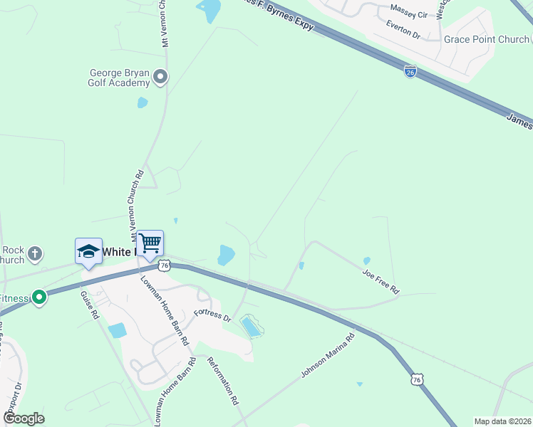 map of restaurants, bars, coffee shops, grocery stores, and more near 113 White Rock Acres Road in Chapin