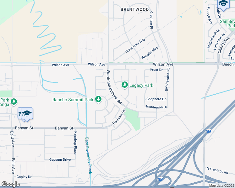 map of restaurants, bars, coffee shops, grocery stores, and more near 13849 Oak Leaf Way in Rancho Cucamonga