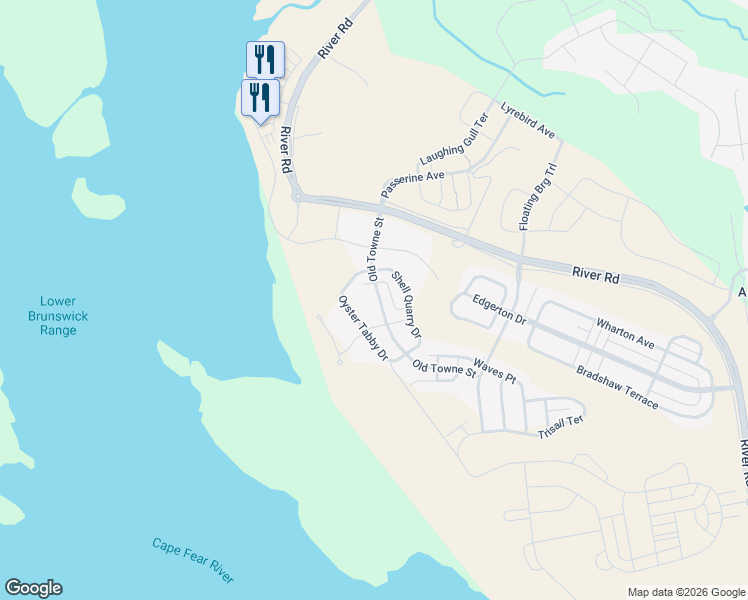 map of restaurants, bars, coffee shops, grocery stores, and more near 4311 River Road in Wilmington