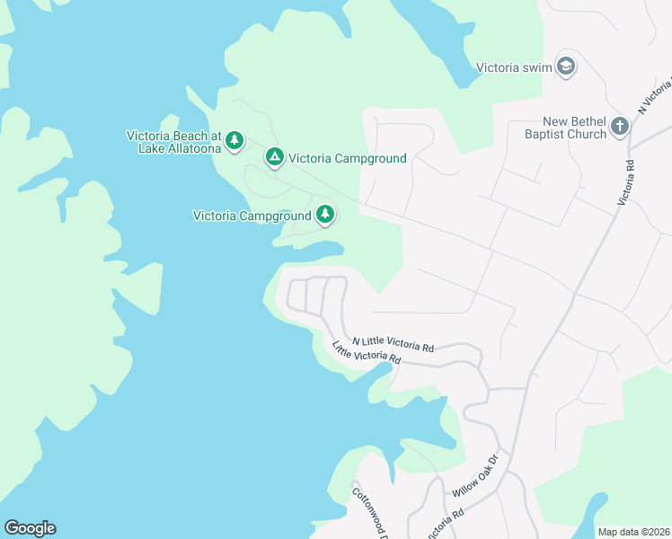 map of restaurants, bars, coffee shops, grocery stores, and more near 209 Little Victoria Road in Woodstock