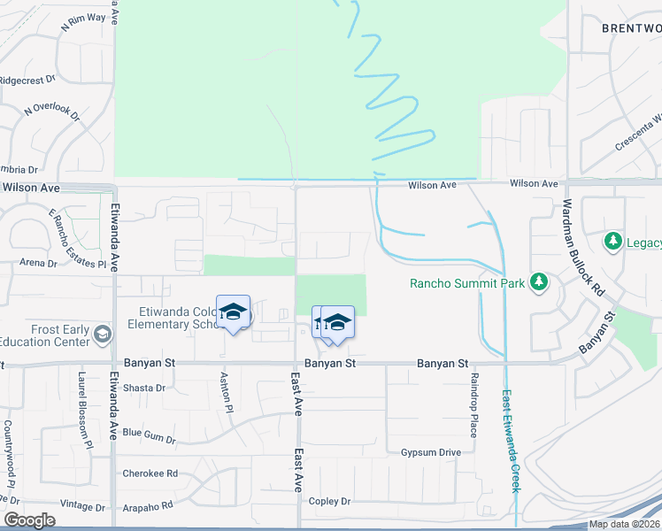 map of restaurants, bars, coffee shops, grocery stores, and more near 13383 Hunt Club Drive in Rancho Cucamonga