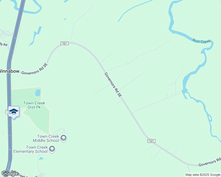 map of restaurants, bars, coffee shops, grocery stores, and more near 501 Governors Road Southeast in Winnabow