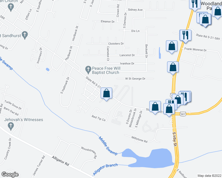map of restaurants, bars, coffee shops, grocery stores, and more near 535 3rd Loop Road in Florence