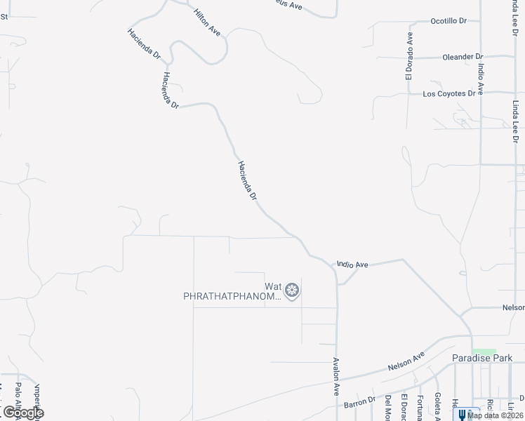 map of restaurants, bars, coffee shops, grocery stores, and more near 5828 Hacienda Drive in Yucca Valley