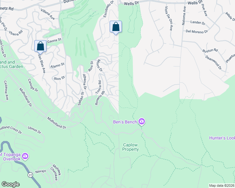 map of restaurants, bars, coffee shops, grocery stores, and more near 4164 Prasa Road in Los Angeles
