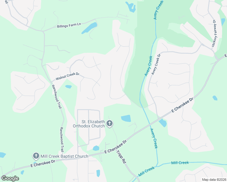 map of restaurants, bars, coffee shops, grocery stores, and more near 122 Fairway Overlook in Woodstock