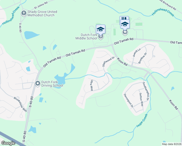 map of restaurants, bars, coffee shops, grocery stores, and more near 15 Falbrook Court in Irmo