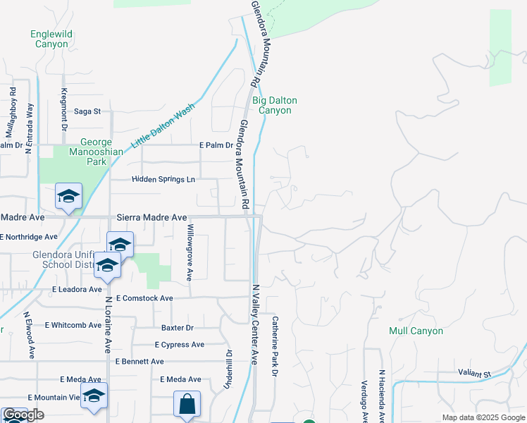 map of restaurants, bars, coffee shops, grocery stores, and more near 810 Mountain Lane in Glendora
