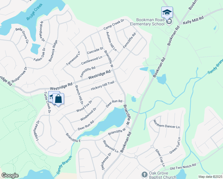 map of restaurants, bars, coffee shops, grocery stores, and more near 18 Belle Oaks Court in Elgin
