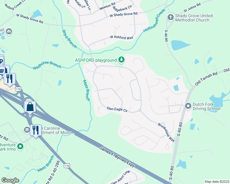 map of restaurants, bars, coffee shops, grocery stores, and more near 4 Swainson Court in Irmo