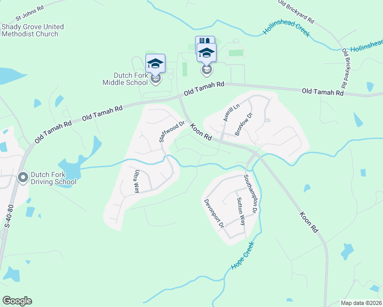 map of restaurants, bars, coffee shops, grocery stores, and more near 209 Staffwood Drive in Irmo