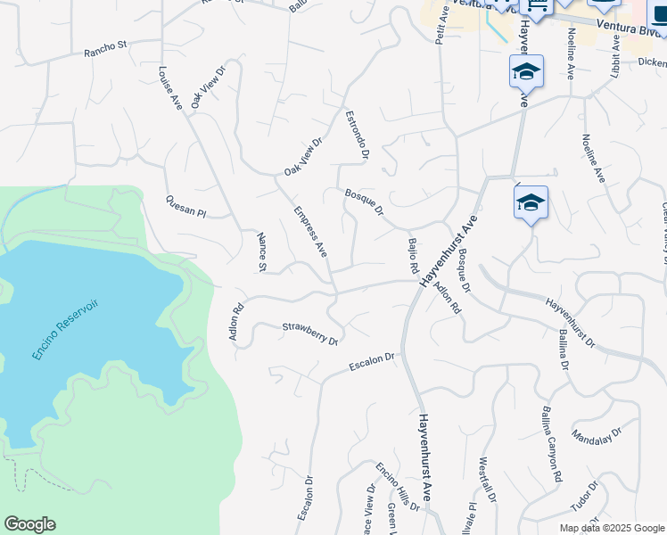 map of restaurants, bars, coffee shops, grocery stores, and more near 16879 Mooncrest Drive in Los Angeles