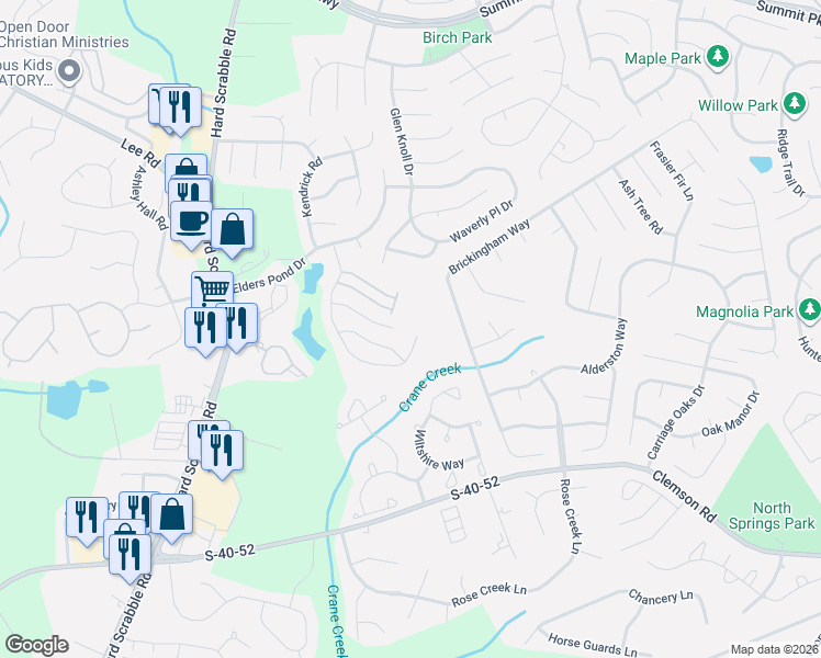 map of restaurants, bars, coffee shops, grocery stores, and more near 153 Elkhorn Lane in Columbia