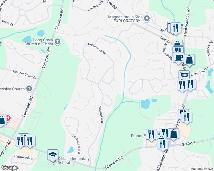 map of restaurants, bars, coffee shops, grocery stores, and more near 104 Stockport Road in Columbia