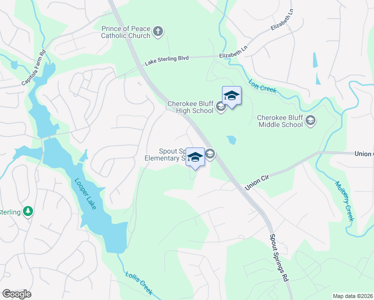 map of restaurants, bars, coffee shops, grocery stores, and more near 6636 Gigi Drive in Flowery Branch