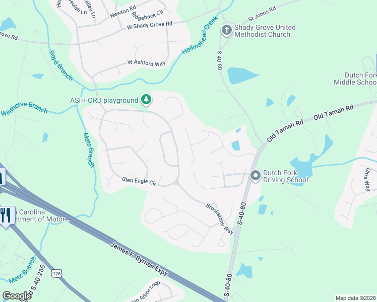 map of restaurants, bars, coffee shops, grocery stores, and more near 334 Ridge Run Trail in Irmo