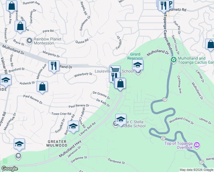 map of restaurants, bars, coffee shops, grocery stores, and more near in 