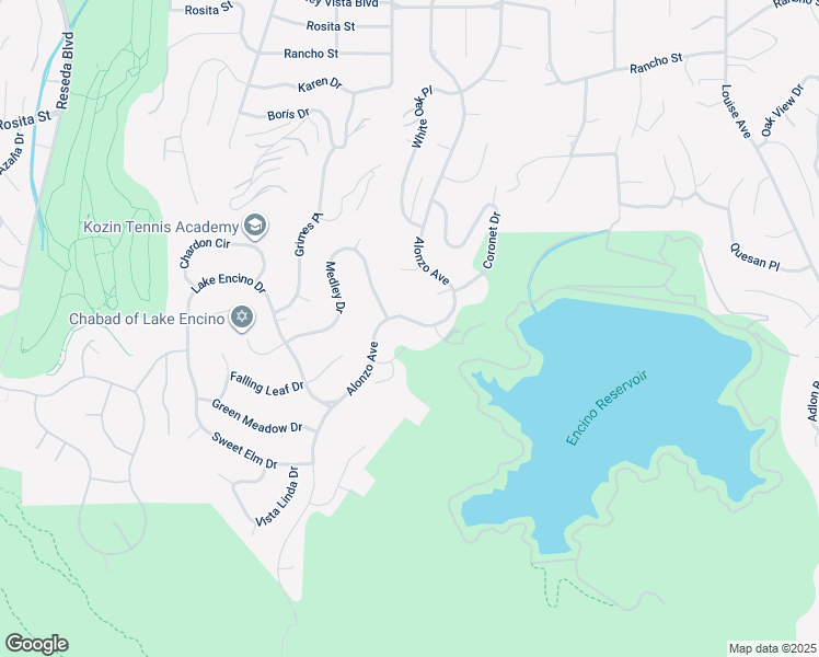 map of restaurants, bars, coffee shops, grocery stores, and more near 4230 Alonzo Avenue in Los Angeles