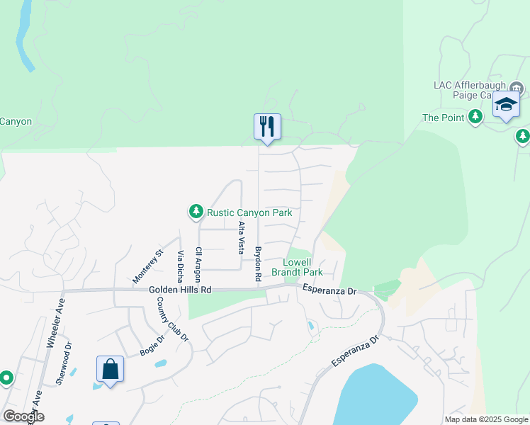 map of restaurants, bars, coffee shops, grocery stores, and more near 2406 Salamanca in La Verne