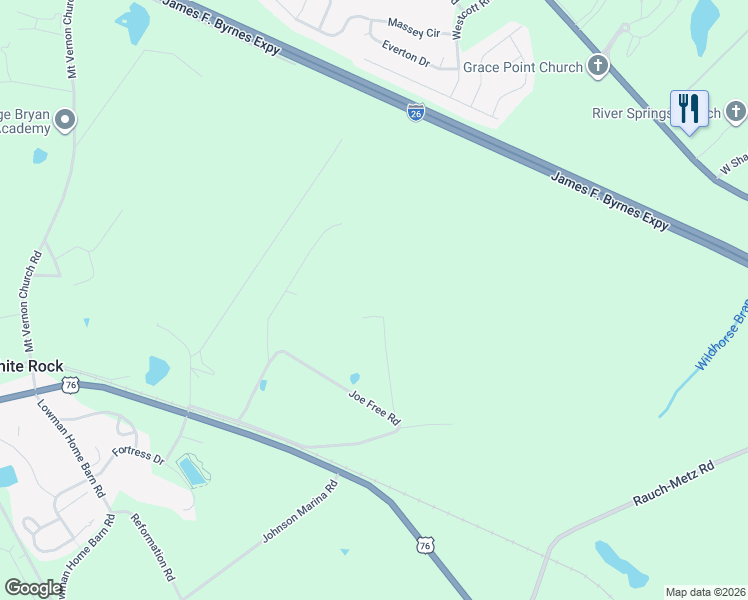 map of restaurants, bars, coffee shops, grocery stores, and more near 63 Steve Free Road in Chapin