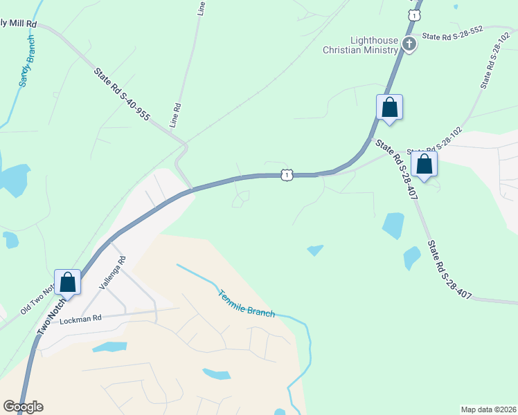map of restaurants, bars, coffee shops, grocery stores, and more near 11030 Two Notch Road in Elgin