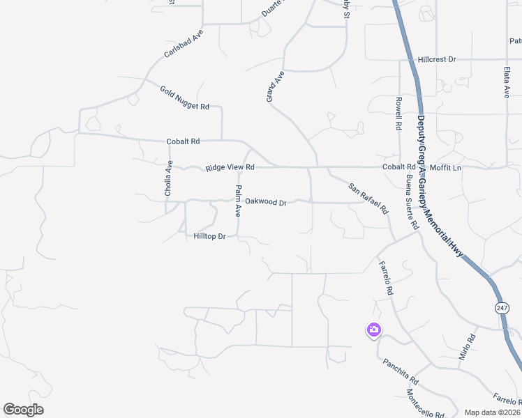 map of restaurants, bars, coffee shops, grocery stores, and more near 56649 Oakwood Drive in Yucca Valley