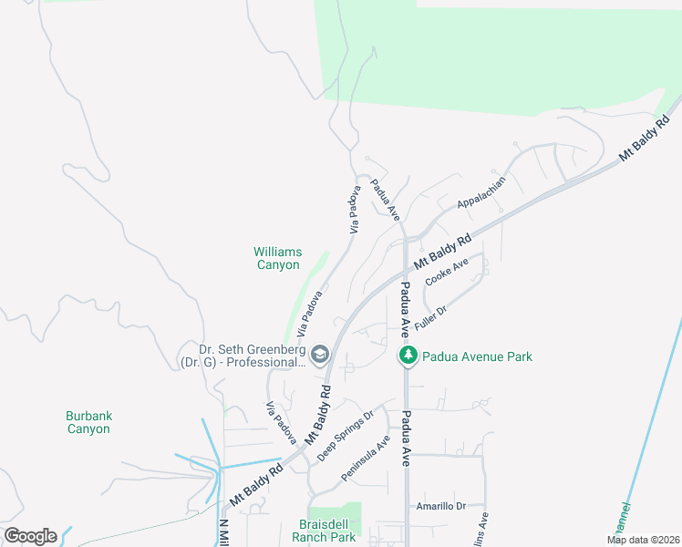 map of restaurants, bars, coffee shops, grocery stores, and more near 4262 Vía Padova in Claremont