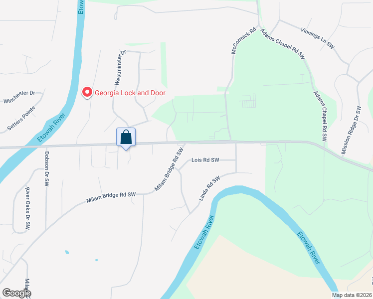 map of restaurants, bars, coffee shops, grocery stores, and more near 835 Euharlee Road Southwest in Cartersville