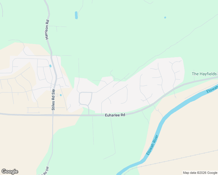 map of restaurants, bars, coffee shops, grocery stores, and more near 44 Fouche Drive Southwest in Cartersville