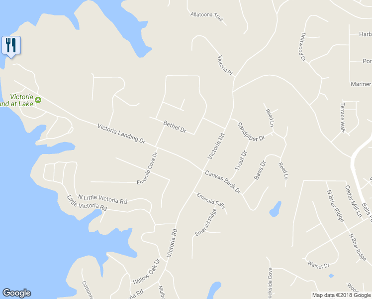 map of restaurants, bars, coffee shops, grocery stores, and more near 908 Victoria Landing Drive in Woodstock