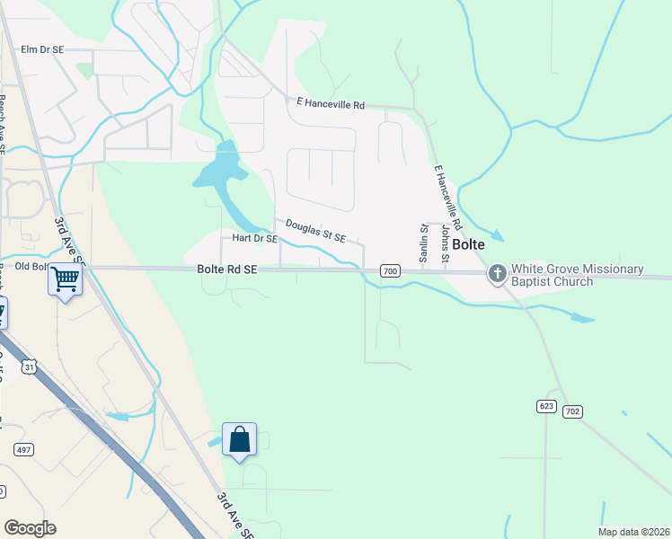 map of restaurants, bars, coffee shops, grocery stores, and more near 1631 Bolte Road Southeast in Cullman
