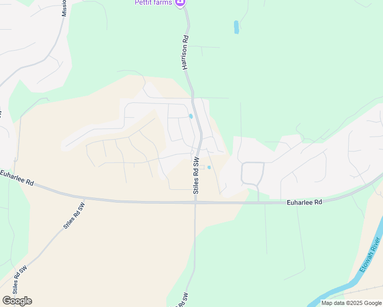 map of restaurants, bars, coffee shops, grocery stores, and more near 142 Hadley Way in Euharlee