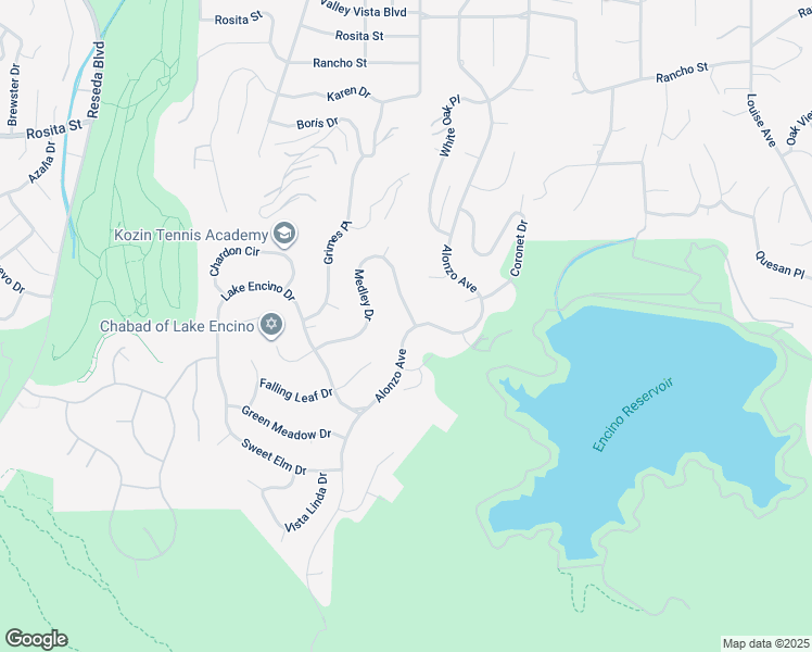 map of restaurants, bars, coffee shops, grocery stores, and more near 4195 Alonzo Avenue in Los Angeles