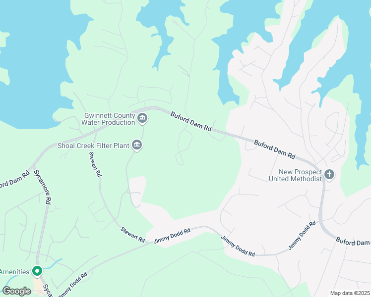 map of restaurants, bars, coffee shops, grocery stores, and more near 6055 Misty Hill Lane in Buford
