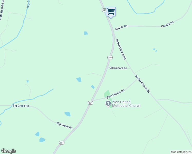 map of restaurants, bars, coffee shops, grocery stores, and more near 4137 South Carolina 391 in Prosperity