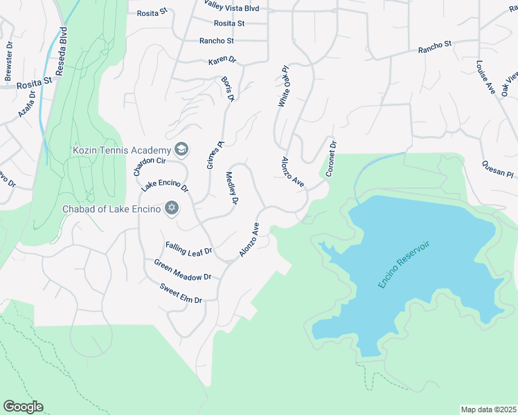 map of restaurants, bars, coffee shops, grocery stores, and more near 4195 Alonzo Avenue in Los Angeles