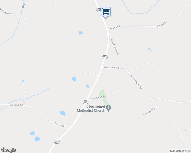 map of restaurants, bars, coffee shops, grocery stores, and more near 4137 South Carolina 391 in Prosperity