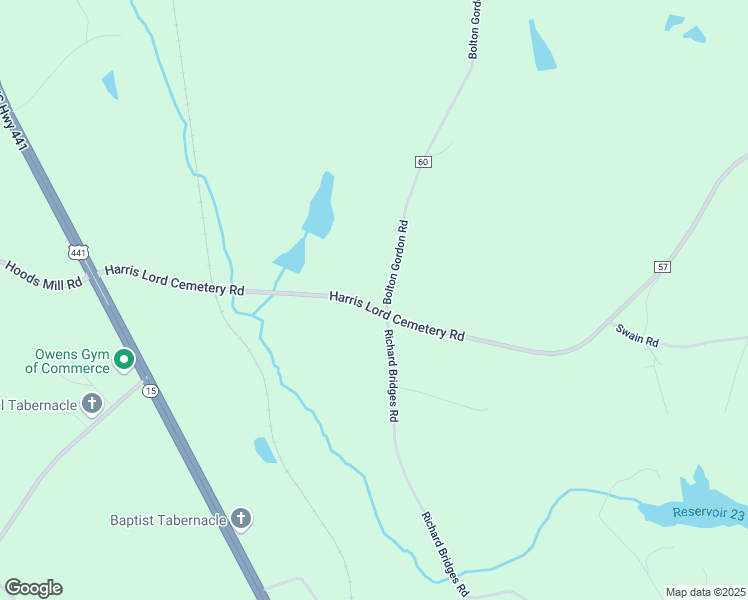 map of restaurants, bars, coffee shops, grocery stores, and more near 1136 Bolton Gordon Road in Commerce